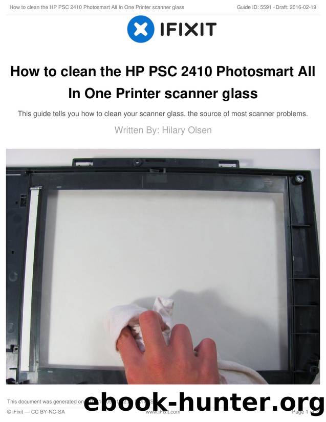 How to clean the HP PSC 2410 Photosmart All In One Printer scanner glass by Unknown