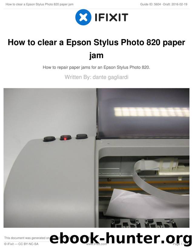 How to clear a Epson Stylus Photo 820 paper jam by Unknown