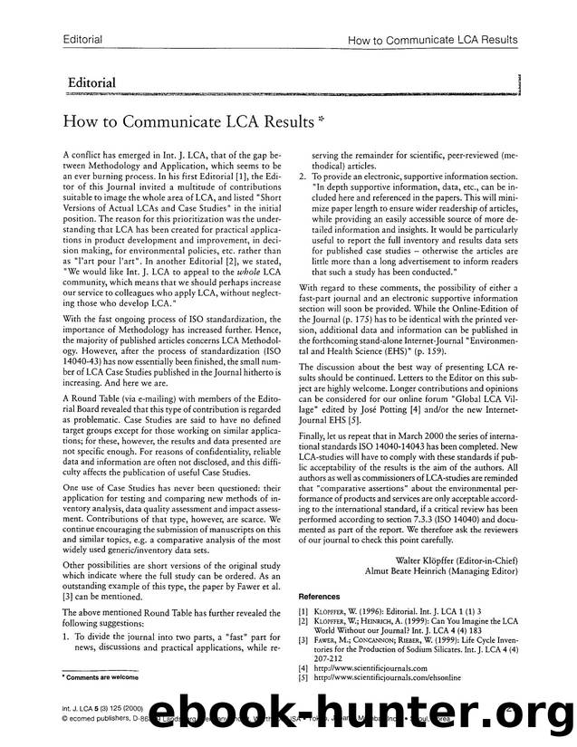 How to communicate LCA results by Unknown