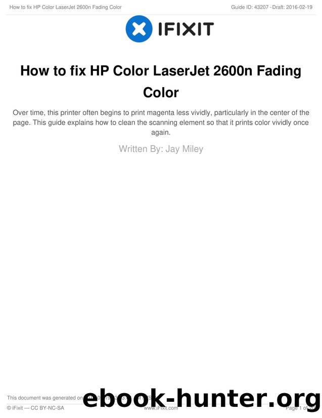 How to fix HP Color LaserJet 2600n Fading Color by Unknown