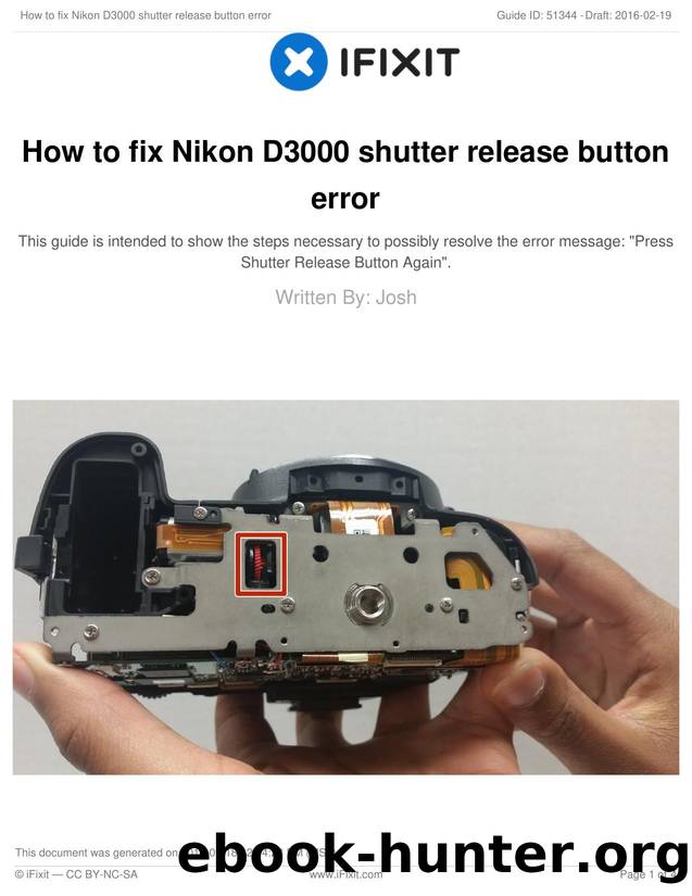 How to fix Nikon D3000 shutter release button error by Unknown