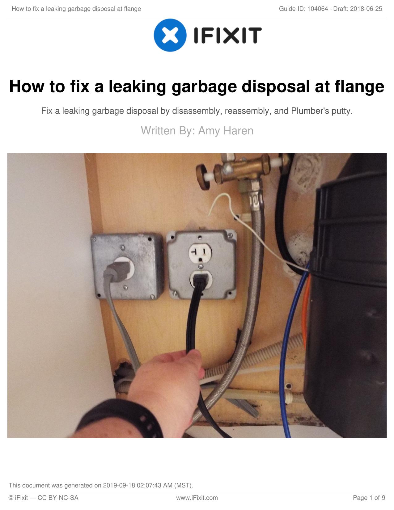 How to fix a leaking garbage disposal at flange by Unknown