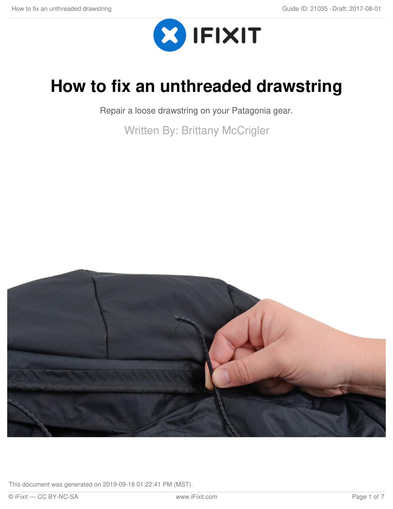 How to fix an unthreaded drawstring by Unknown