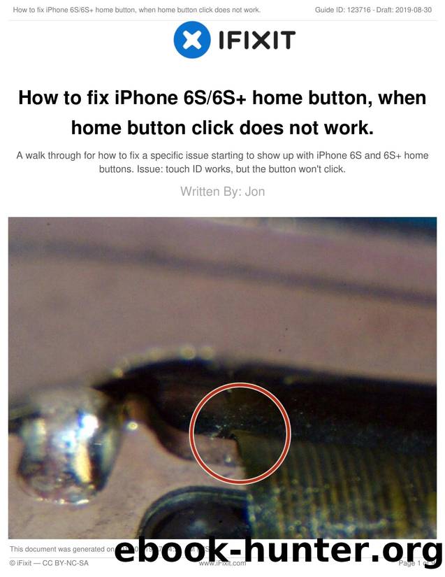 How to fix iPhone 6S6S+ home button, when home button click does not work. by Unknown