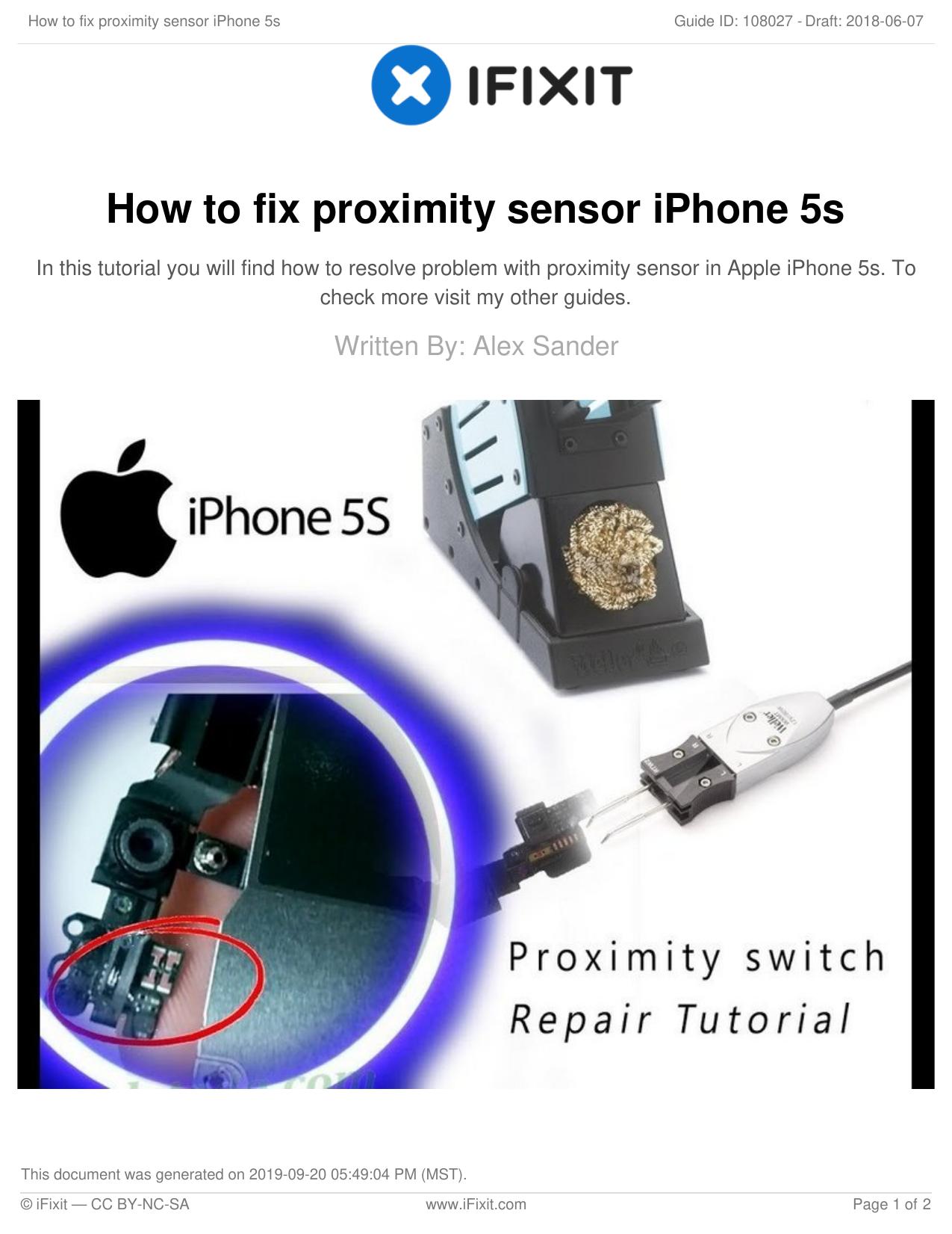 How to fix proximity sensor iPhone 5s by Unknown