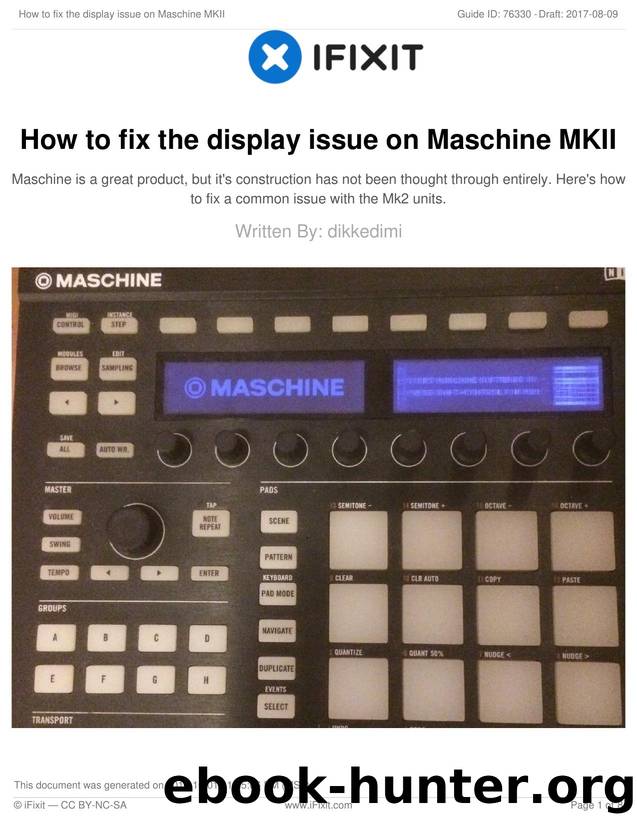 How to fix the display issue on Maschine MKII by Unknown