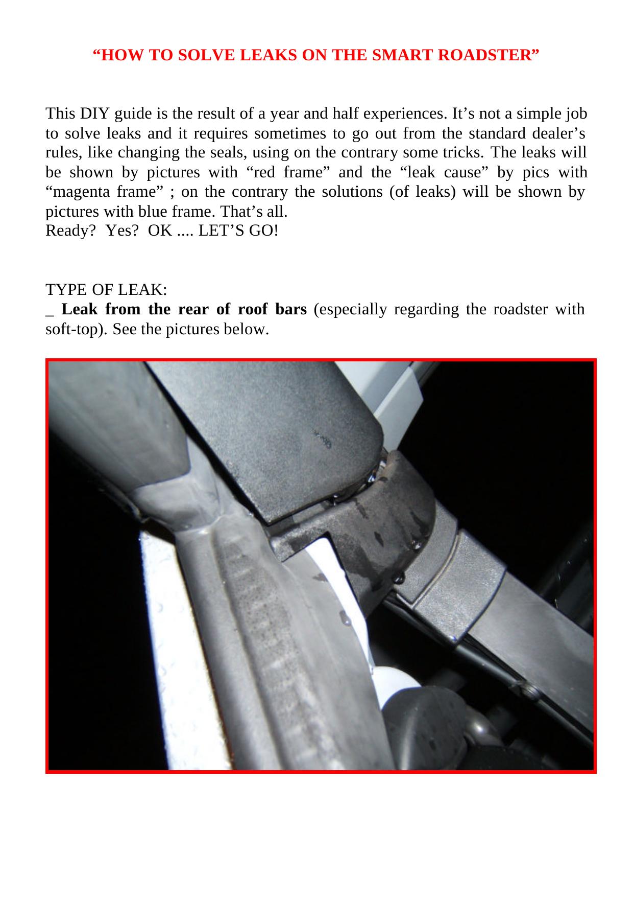 How to solve leaks on Roadster.PDF by Antonio
