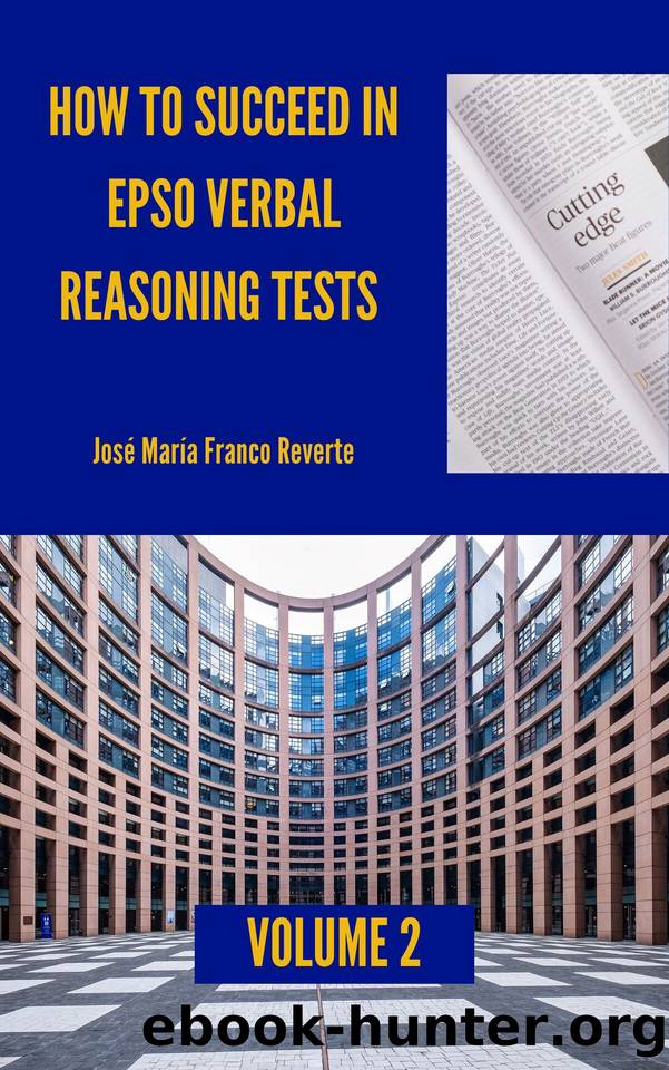 How to succeed in EPSO verbal reasoning tests, volume 2 by Franco Reverte José María