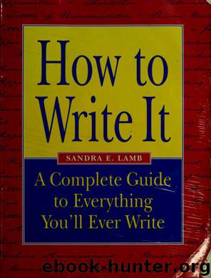 How to write it by Sandra E. Lamb