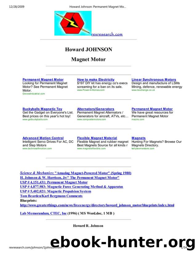 Howard Johnson: Permanent Magnet Motor by GRIZZLYBEAR