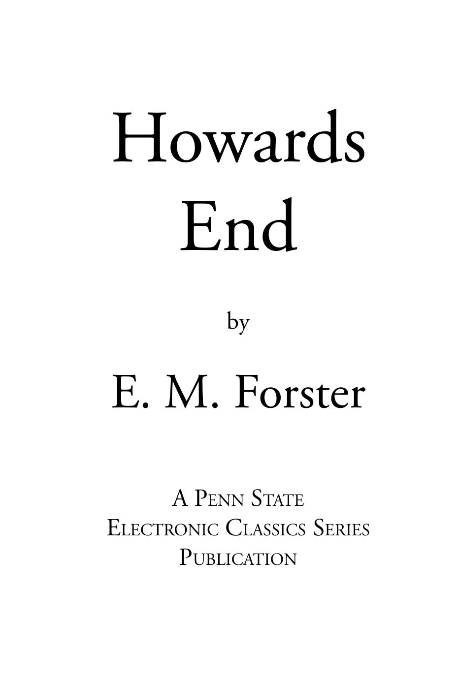 Howards End by E. M. Forster