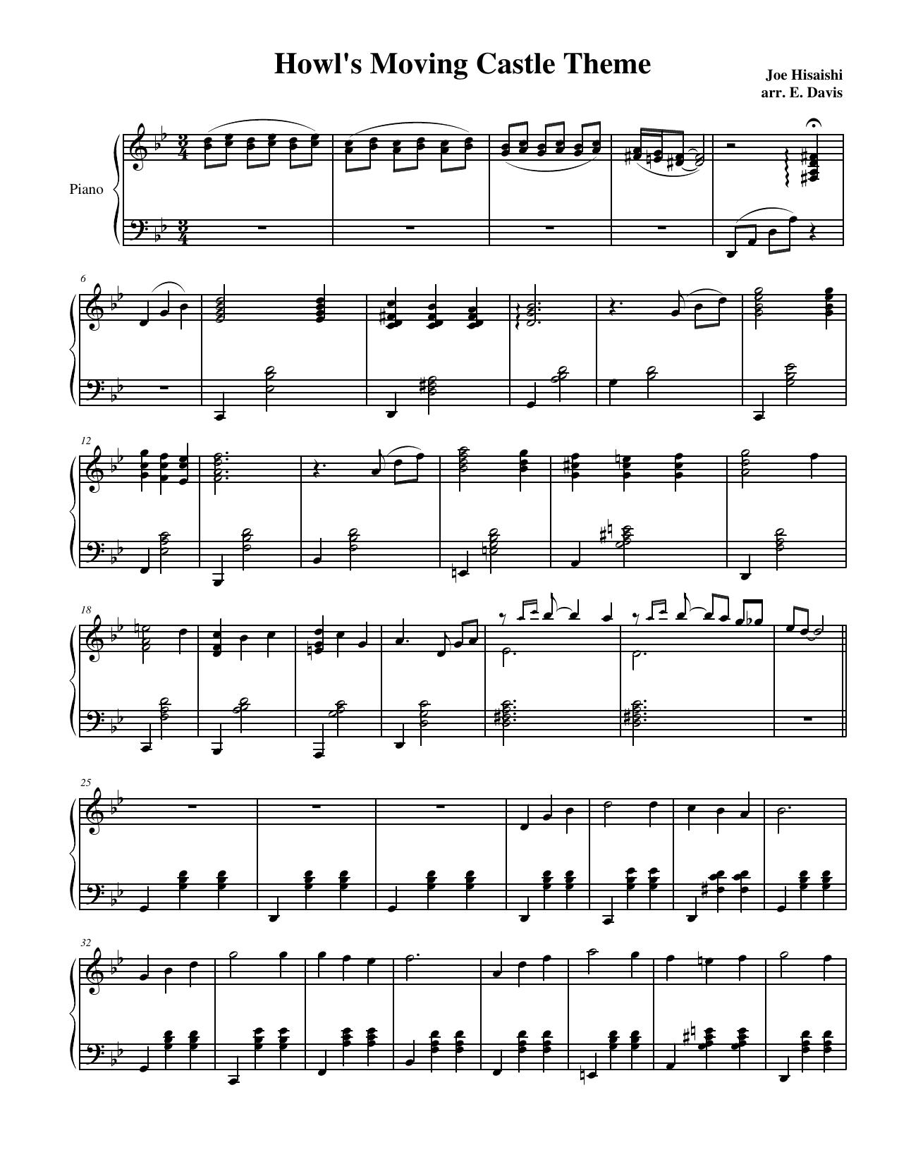 Howl's moving castle theme by Hisaishi Joe