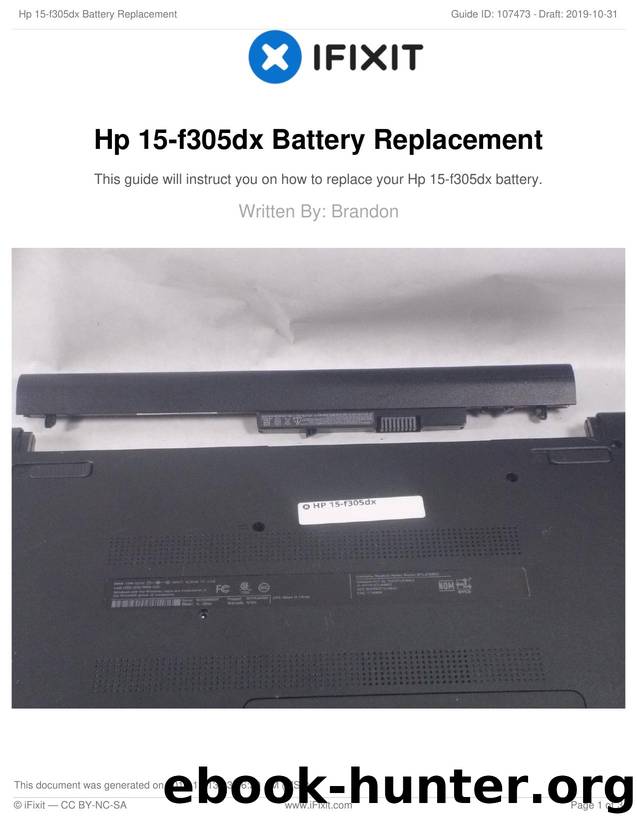 Hp 15-f305dx Battery Replacement by Unknown