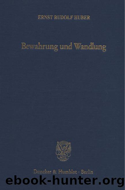 Huber by Bewahrung und Wandlung (9783428432783)