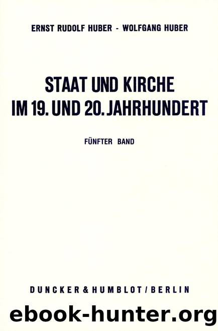 Huber by Staat und Kirche im 19. und 20. Jahrhundert. (9783428483624)