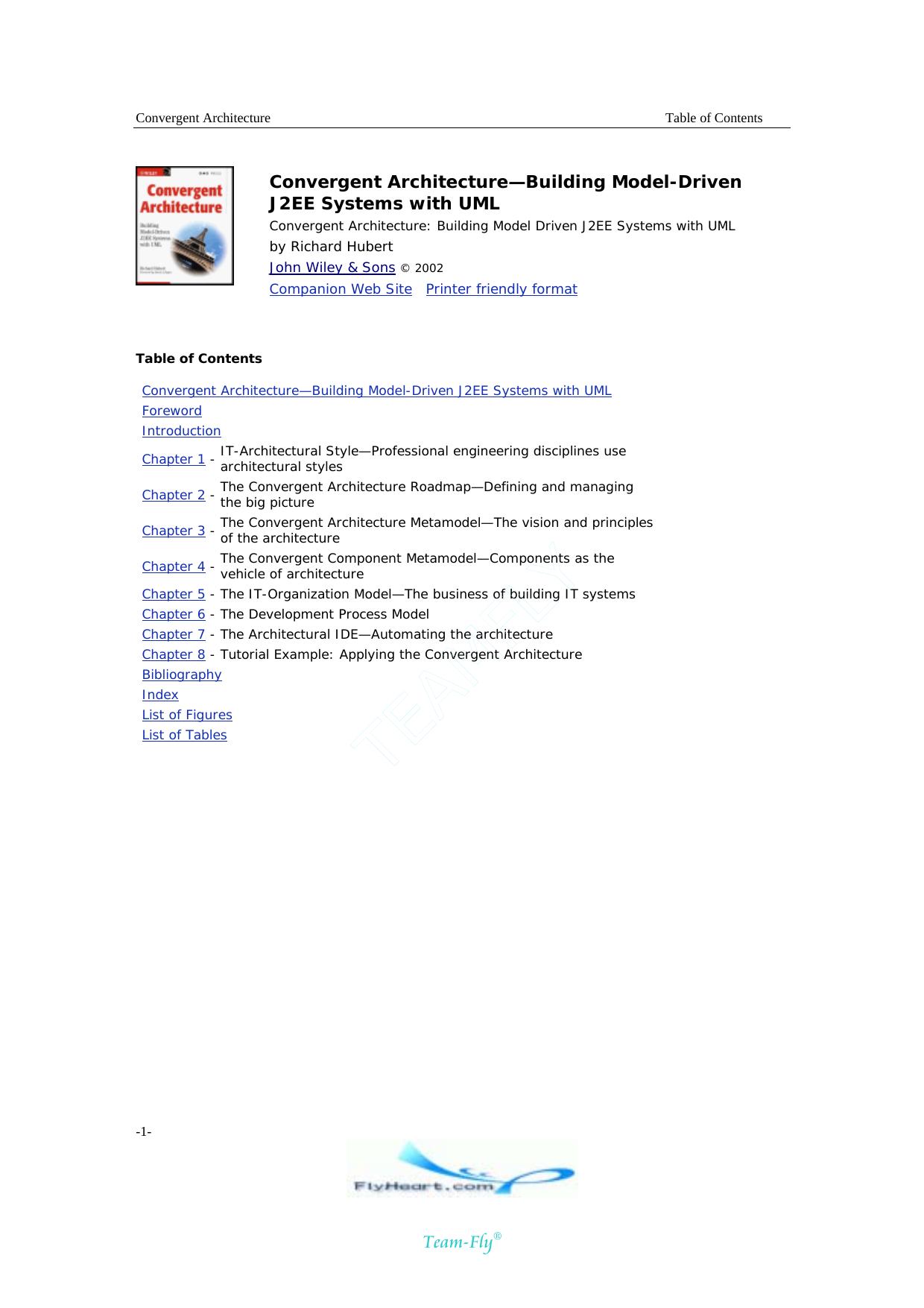 Hubert R. by Convergent Architecture. Building Model Driven J2EE Systems & UML(2001)(320)