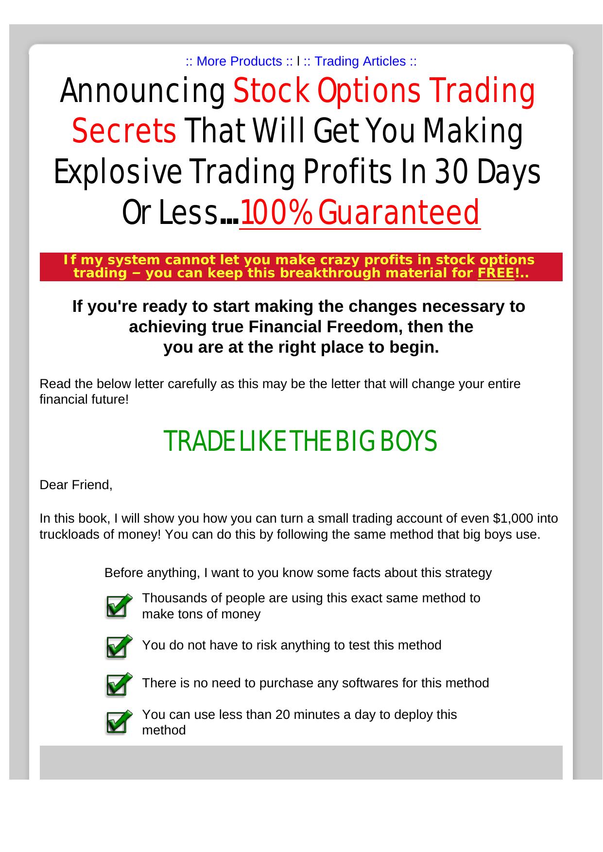 Huge Profits Options Trading. by Best of Kuszter's Collection