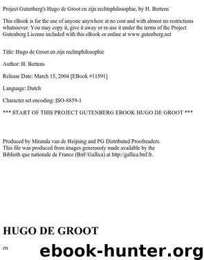 Hugo de Groot en zijn rechtsphilosophie by H. Bertens