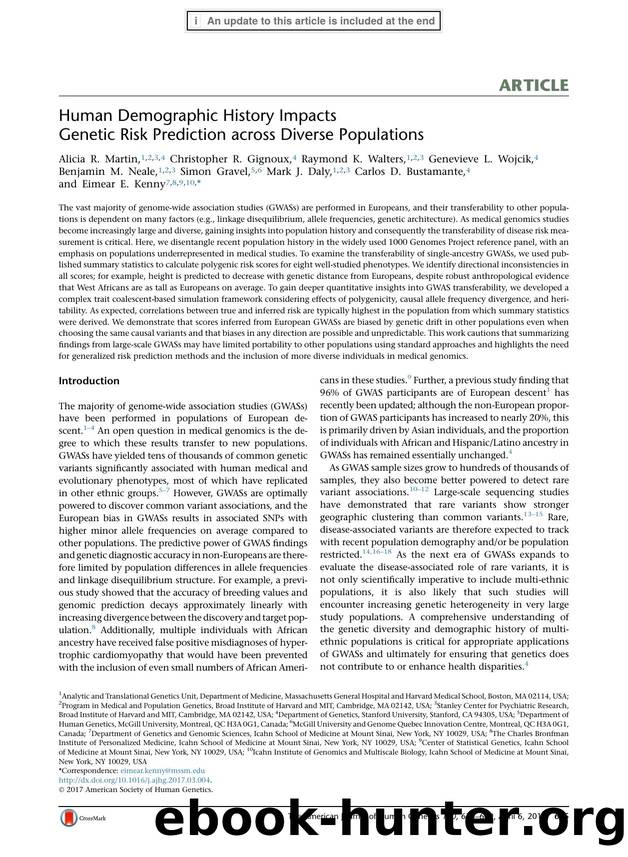 Human Demographic History Impacts Genetic Risk Prediction across Diverse Populations by unknow