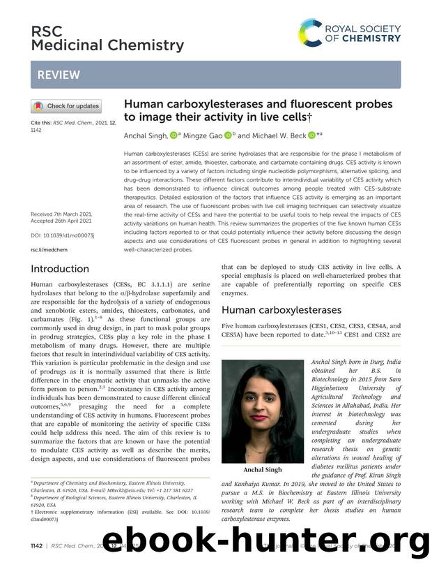 Human carboxylesterases and fluorescent probes to image their activity in live cells by Anchal Singh & Mingze Gao & Michael W. Beck
