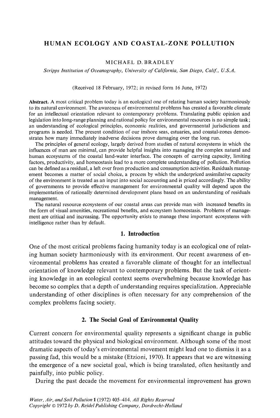 Human ecology and coastal-zone pollution by Unknown