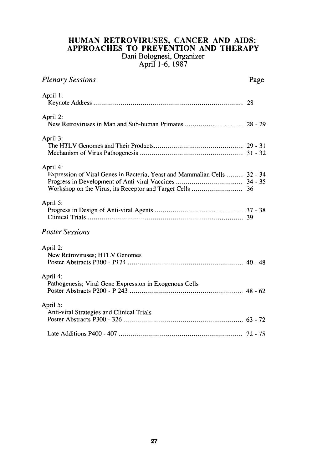 Human retroviruses, cancer and aids: Approaches to prevention and therapy by Unknown