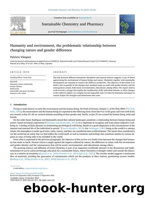 Humanity and environment, the problematic relationship between changing nature and gender difference by Patricia Vázquez