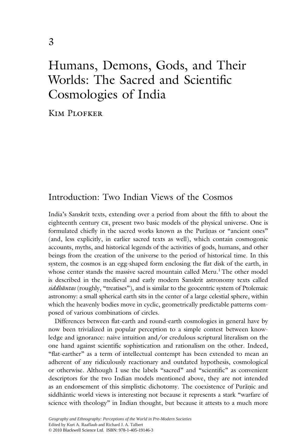 Humans, Demons, Gods, and Their Worlds: The Sacred and Scientific Cosmologies of India by Plofker K