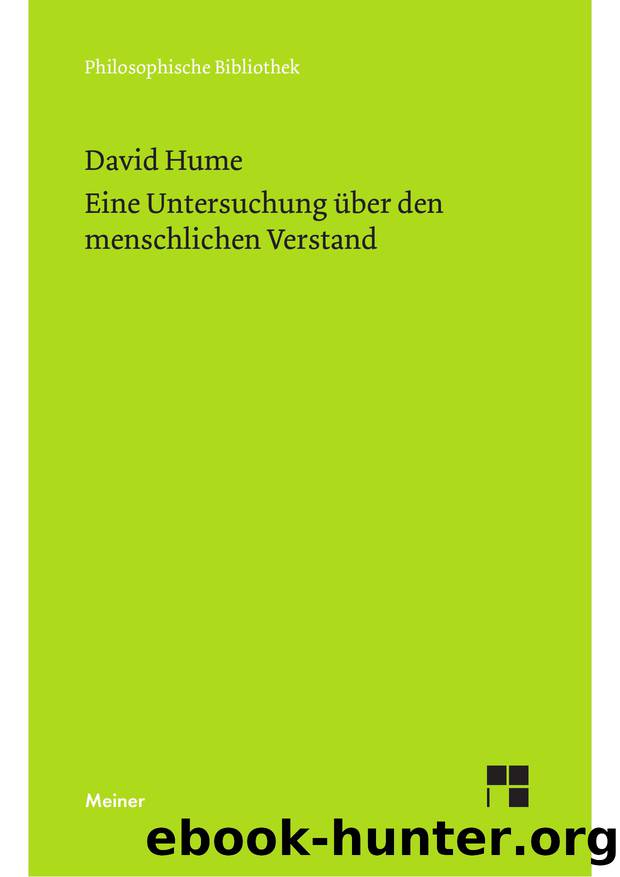 Hume by Eine Untersuchung über den menschlichen Verstand (9783787323333)