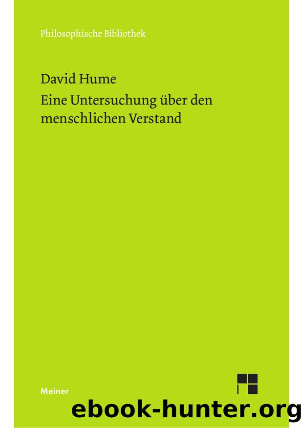 Hume by Eine Untersuchung über den menschlichen Verstand (9783787341993)