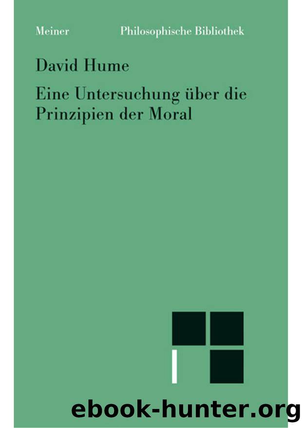 Hume by Eine Untersuchung über die Prinzipien der Moral (9783787320608)