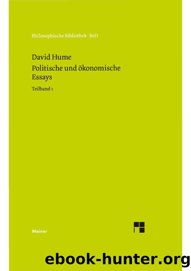 Hume by Philosophische Bibliothek (9783787326273)