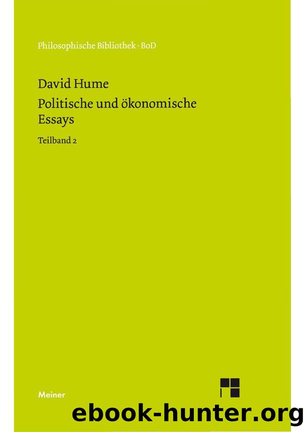 Hume by Philosophische Bibliothek (9783787326280)