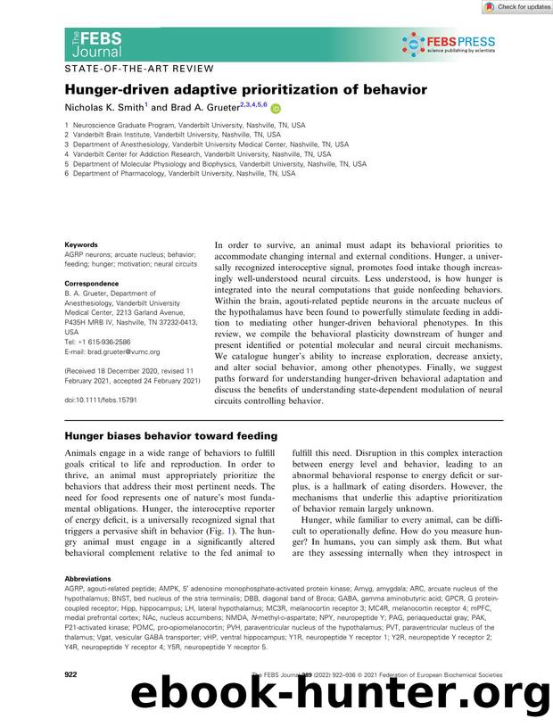Hungerâdriven adaptive prioritization of behavior by Unknown