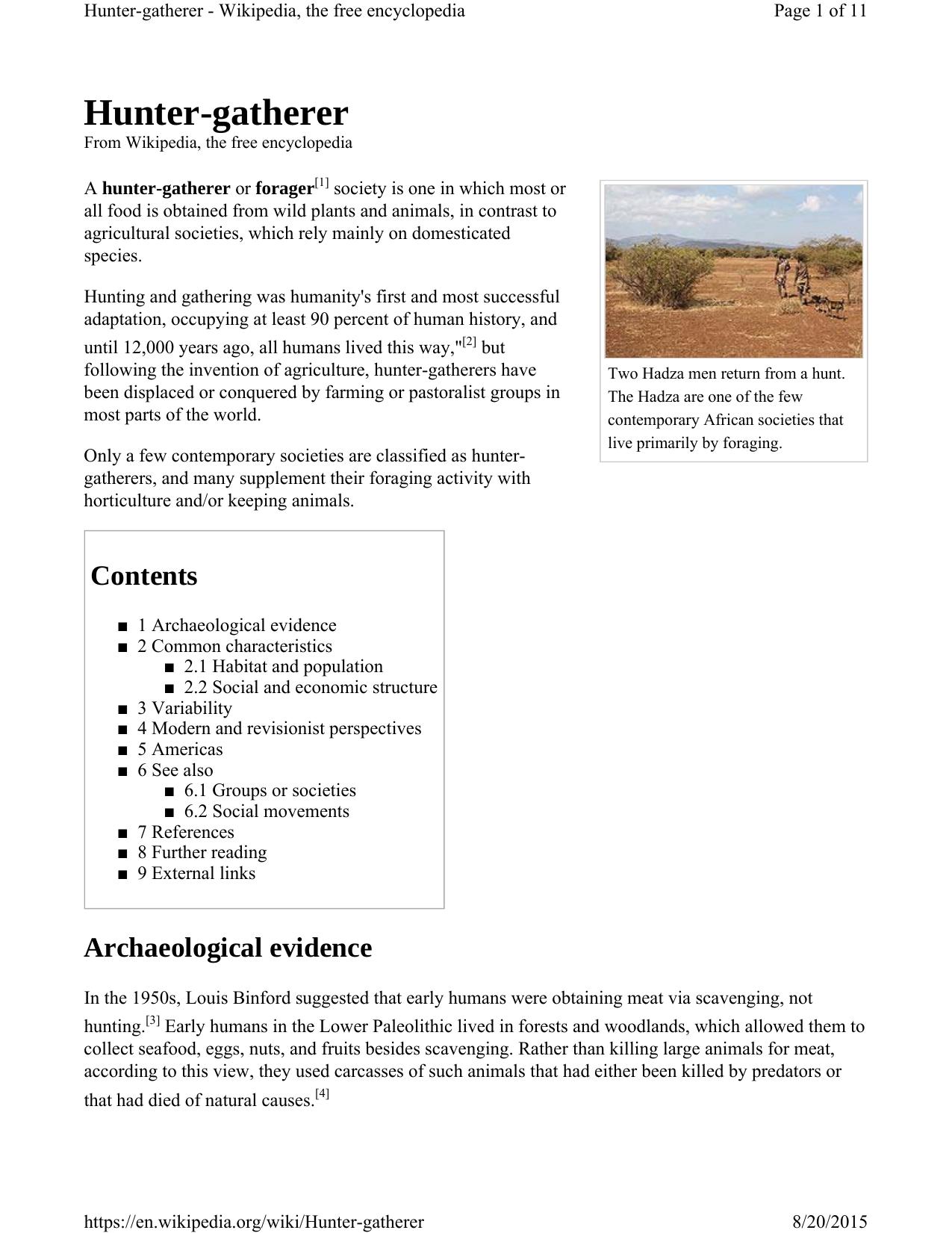 Hunter-Gatherer History-2015 by Unknown