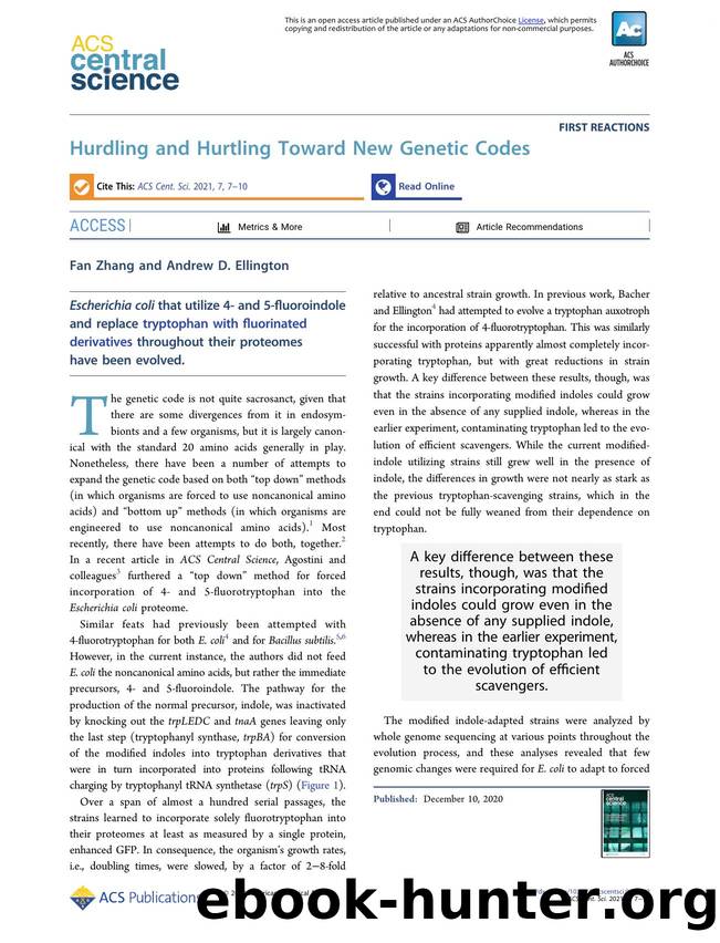 Hurdling and Hurtling Toward New Genetic Codes by Fan Zhang & Andrew D. Ellington (ORCID: 0000-0001-6246-5338)