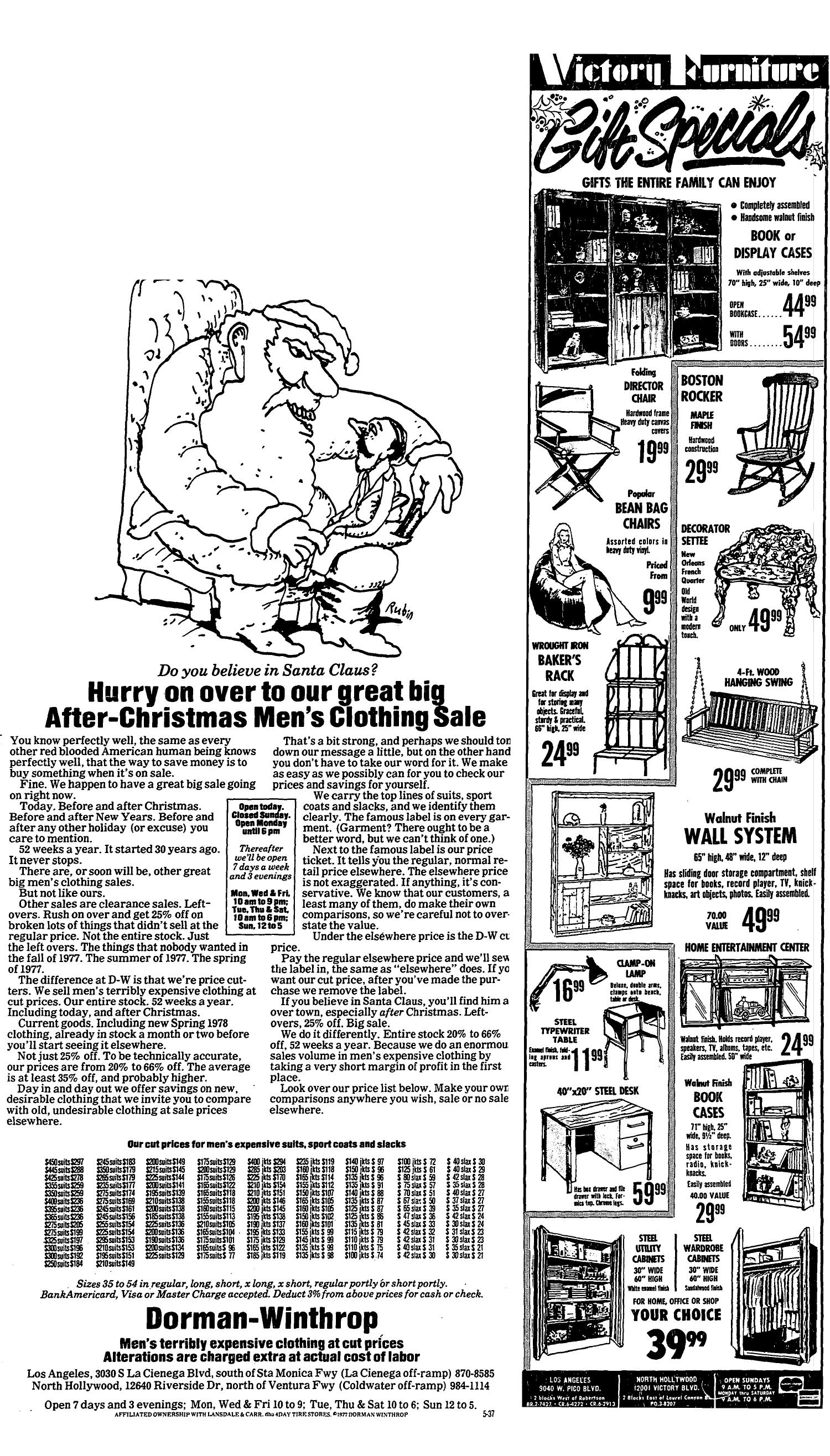 Hurry on over to our great big After-Christmas Mens Clothing Sale by Unknown