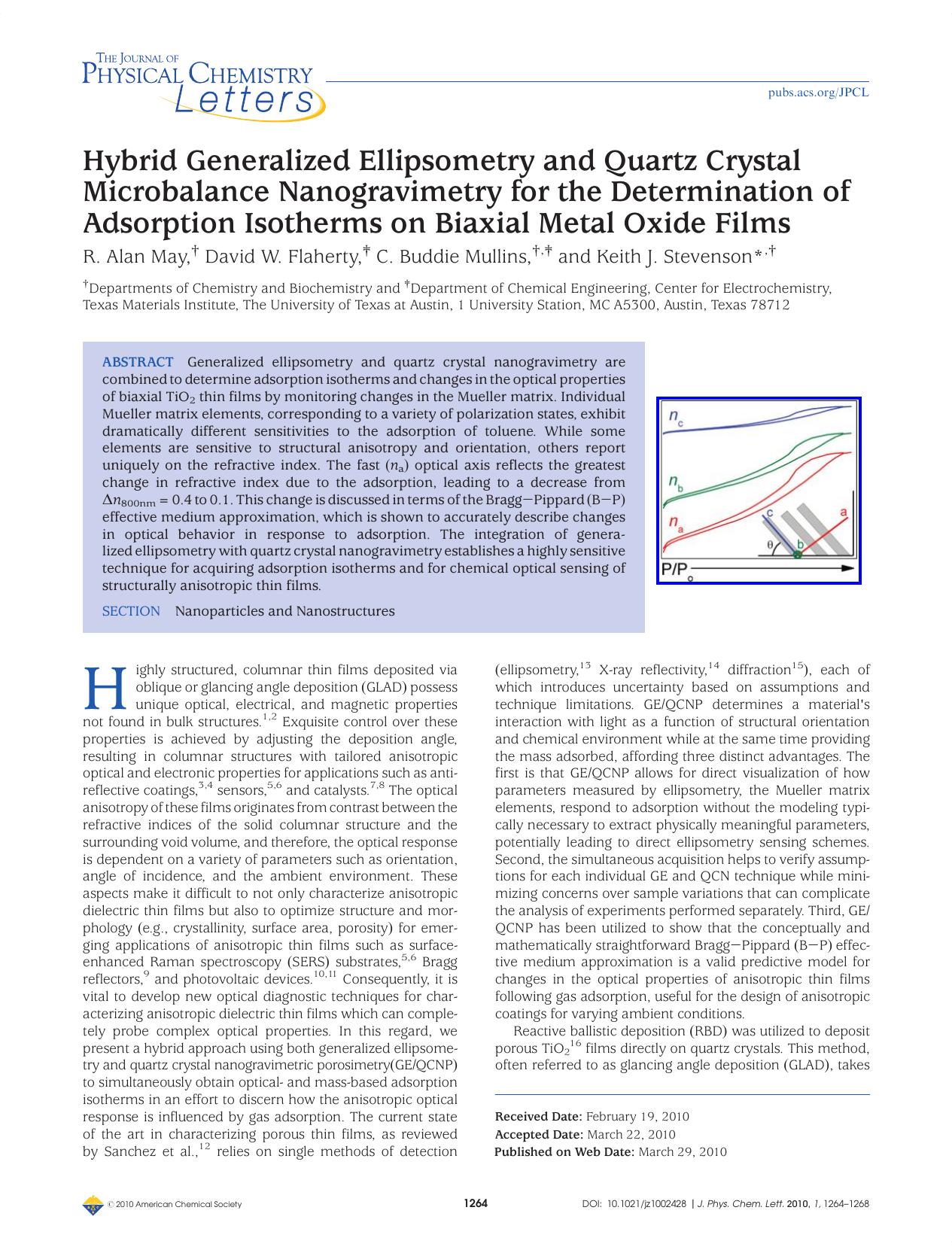 Hybrid Generalized Ellipsometry and Quartz Crystal Microbalance Nanogravimetry for the Determination of Adsorption Isotherms on Biaxial Metal Oxide Films by Unknown