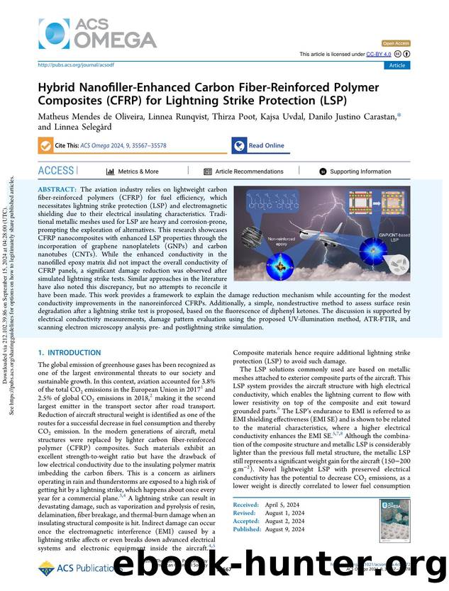 Hybrid Nanofiller-Enhanced Carbon Fiber-Reinforced Polymer Composites (CFRP) for Lightning Strike Protection (LSP) by unknow