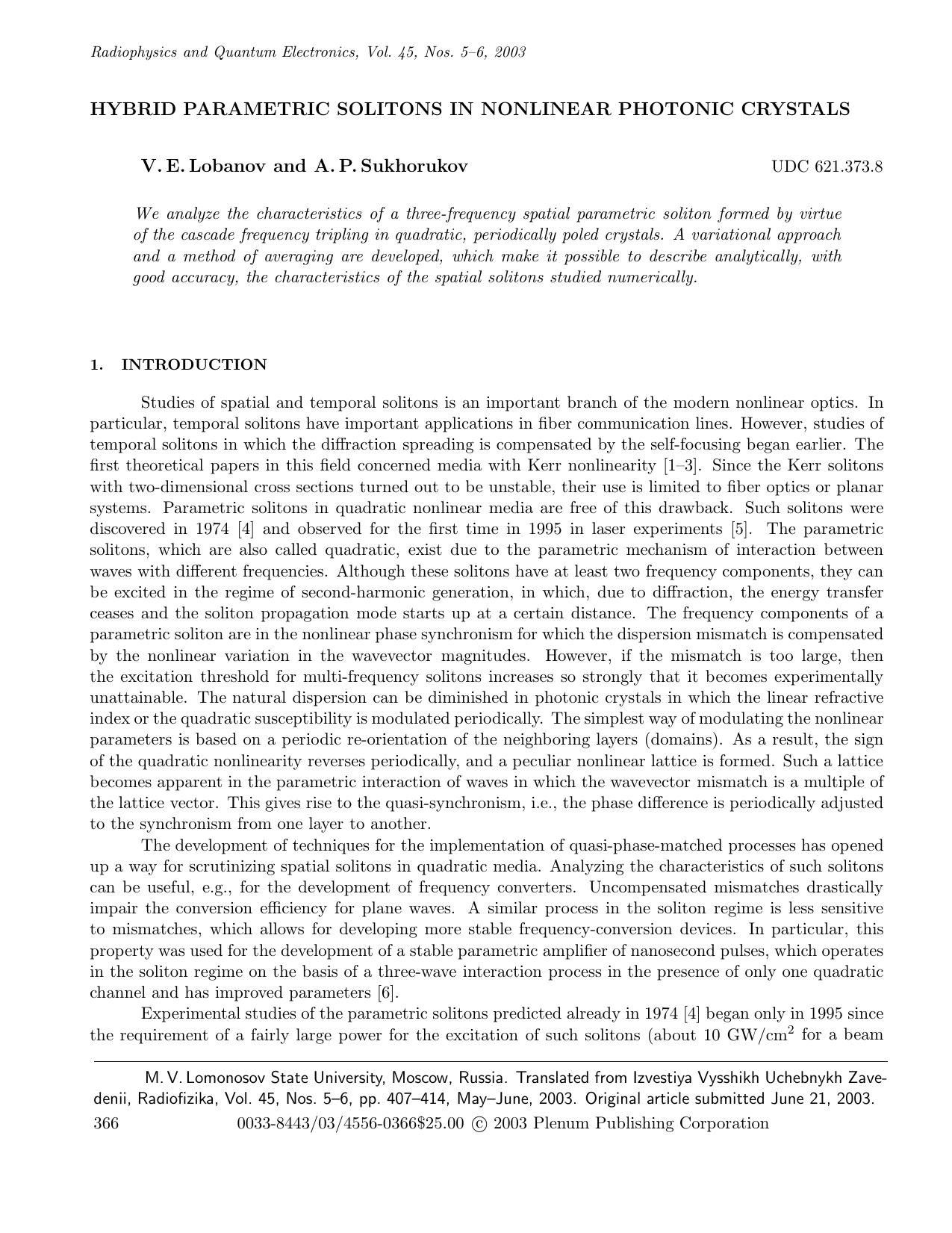 Hybrid Parametric Solitons in Nonlinear Photonic Crystals by Unknown