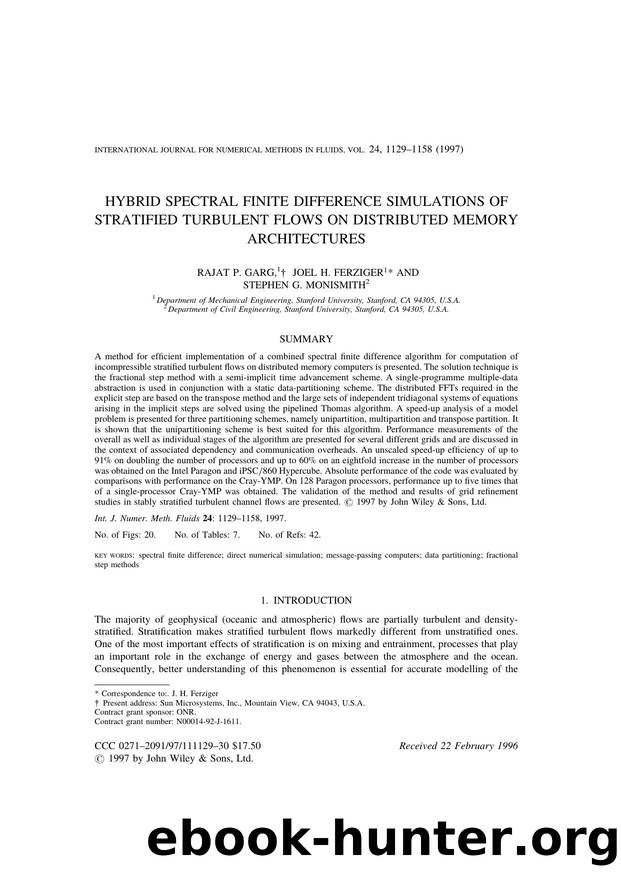 Hybrid spectral finite difference simulations of stratified turbulent flows on distributed memory architectures by Unknown