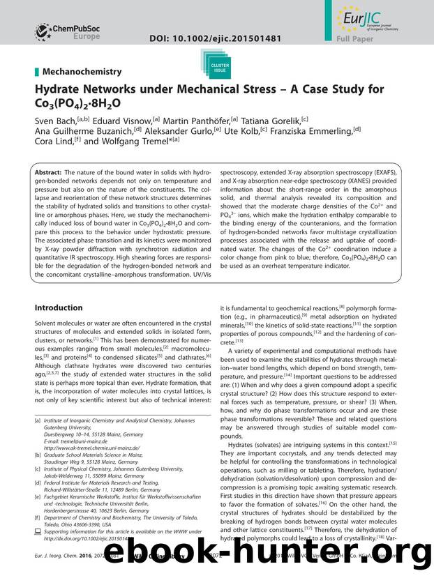 Hydrate Networks under Mechanical Stress  A Case Study for Co3(PO4)28H2O by Unknown