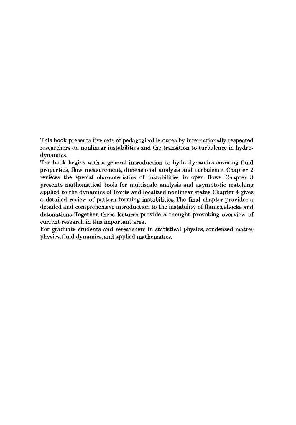Hydrodynamics and Nonlinear Instabilities (Collection Alea-Saclay: Monographs and Texts in Statistical Physics) by Claude Godrèche Paul Manneville