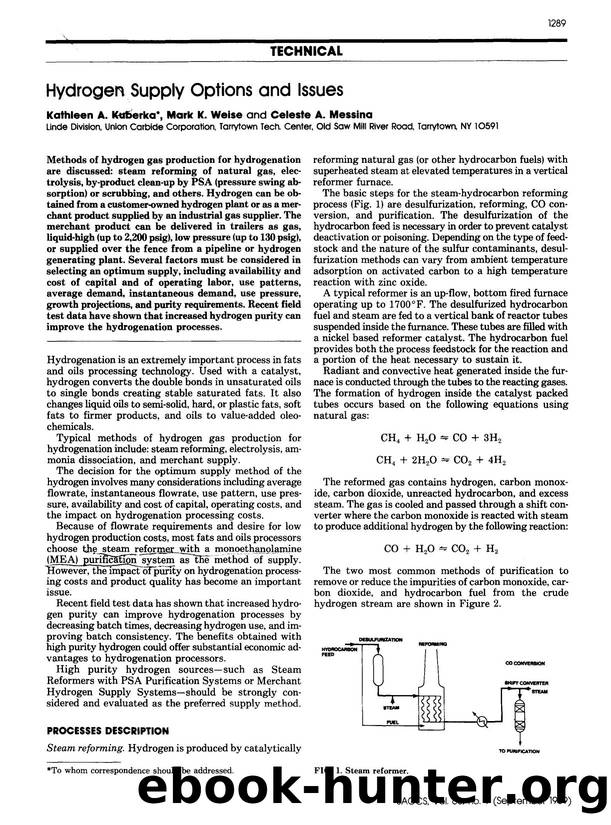 Hydrogen Supply Options and Issues by Unknown