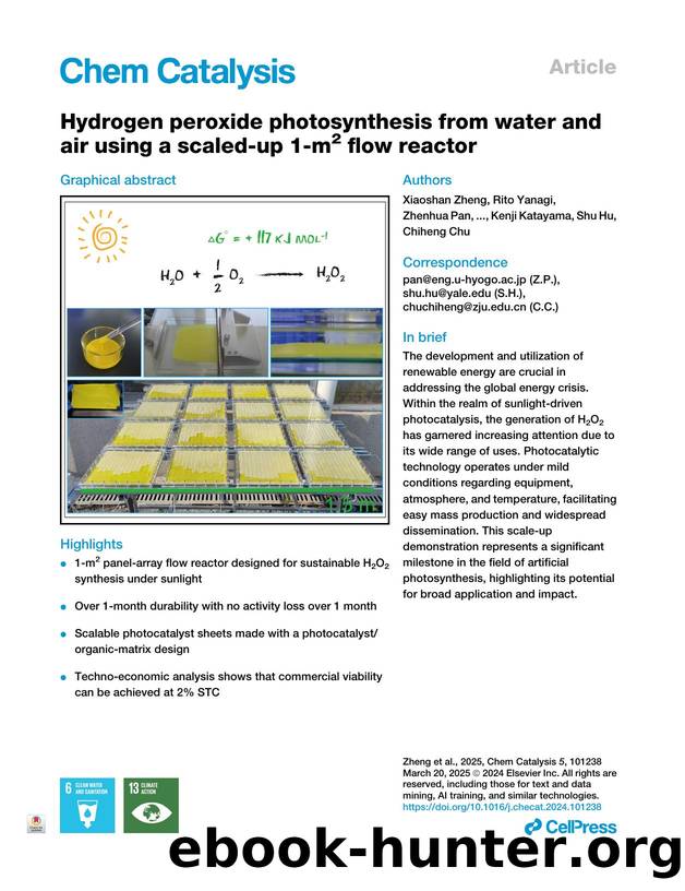 Hydrogen peroxide photosynthesis from water and air using a scaled-up 1-m2 flow reactor by unknow