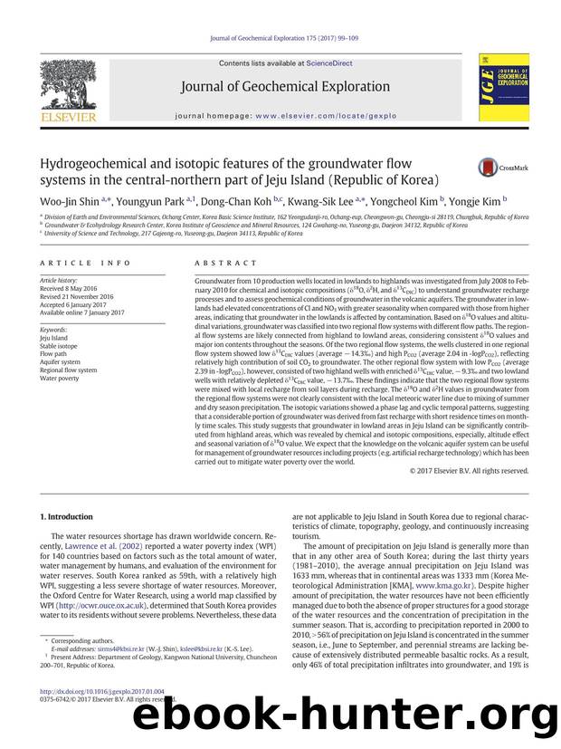 Hydrogeochemical and isotopic features of the groundwater flow systems in the central-northern part of Jeju Island (Republic of Korea) by Woo-Jin Shin & Youngyun Park & Dong-Chan Koh & Kwang-Sik Lee & Yongcheol Kim & Yongje Kim