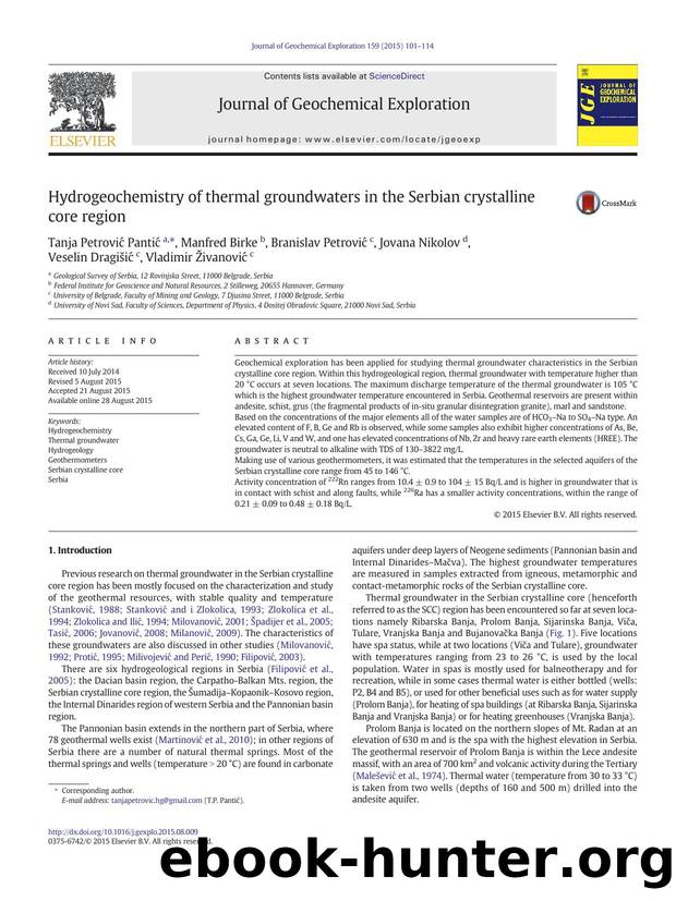 Hydrogeochemistry of thermal groundwaters in the Serbian crystalline core region by Unknown