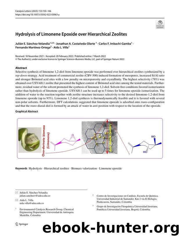 Hydrolysis of Limonene Epoxide over Hierarchical Zeolites by unknow