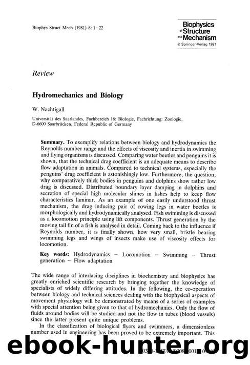 Hydromechanics and biology by Unknown
