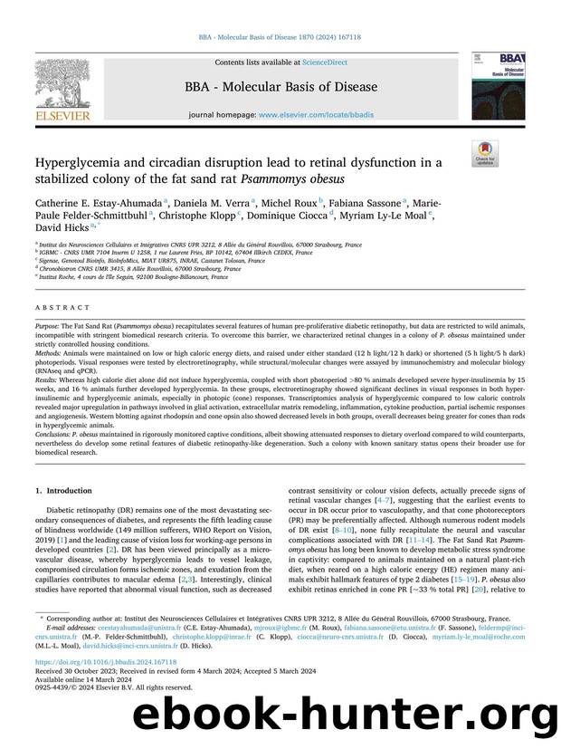 Hyperglycemia and circadian disruption lead to retinal dysfunction in a stabilized colony of the fat sand rat Psammomys obesus by unknow